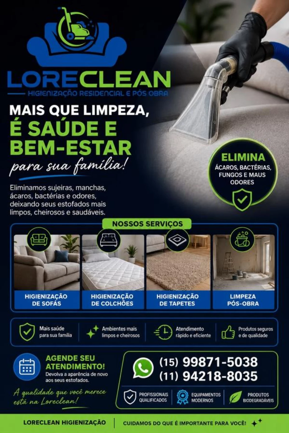Foto 4:  — Lore Clean Higienização Residencial e Pós Obra 